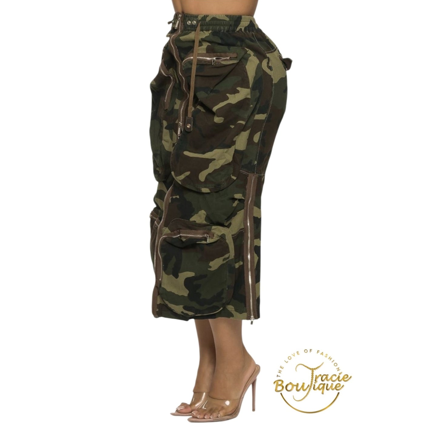 "Got Pockets" Camouflage Cargo Skirt