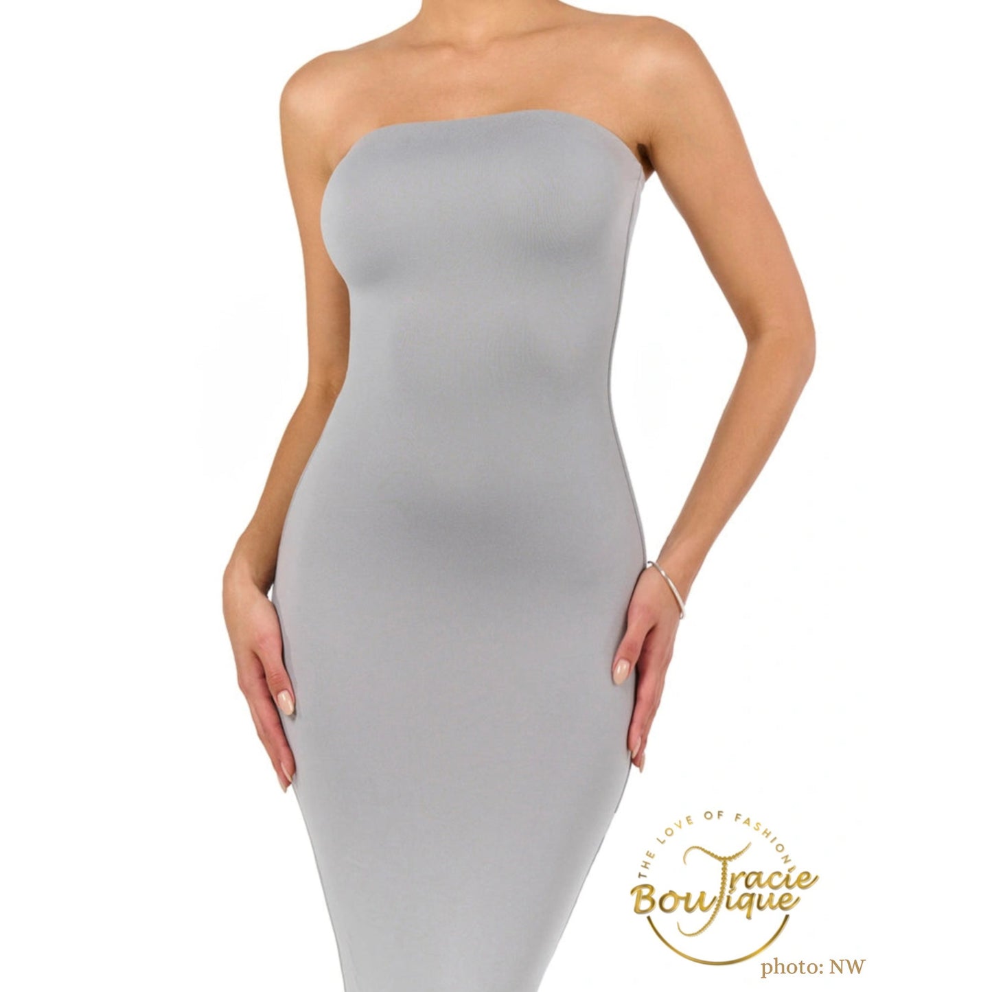 Gray-ish Bare Tube Dress