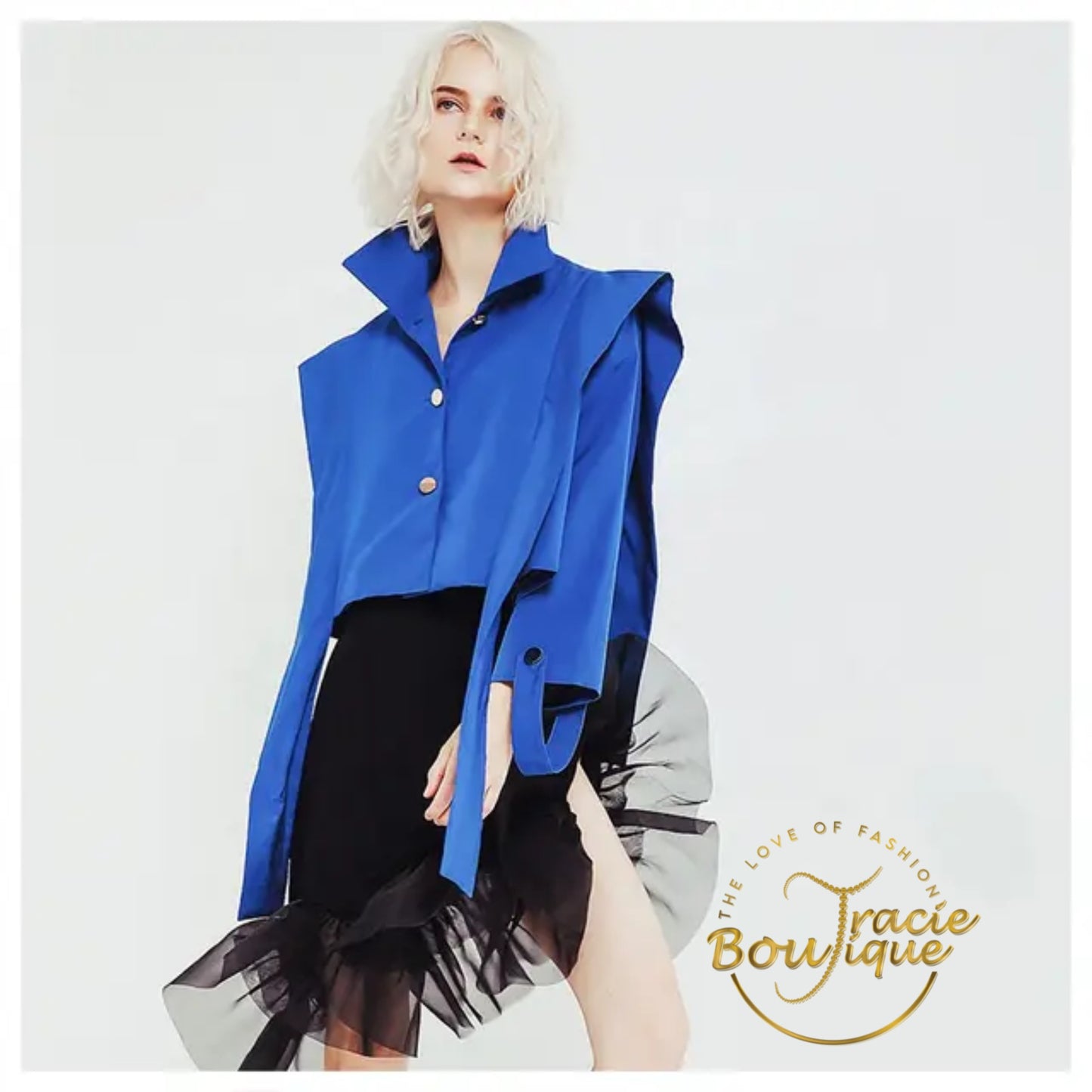 Janet Freestyle Electric Blue Shirt Jacket