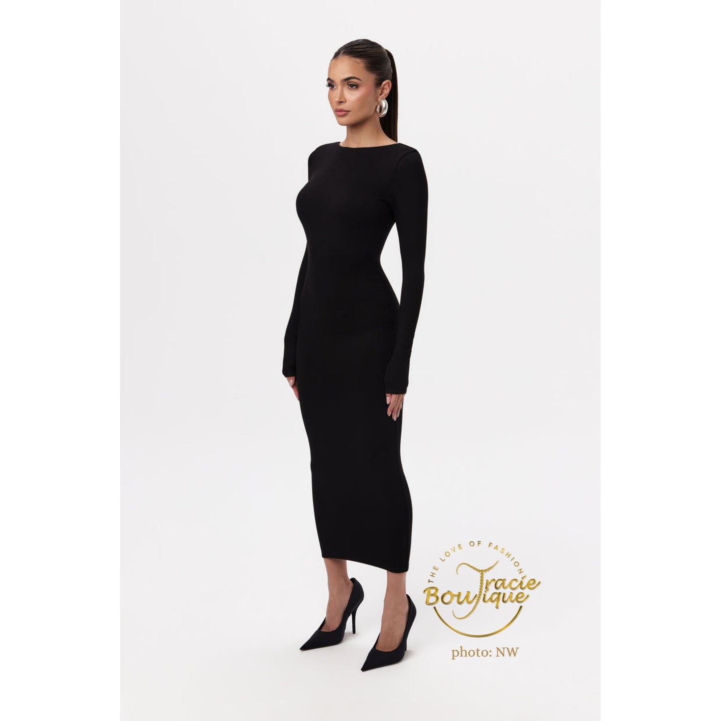 Keep the Back Open Midi Dress