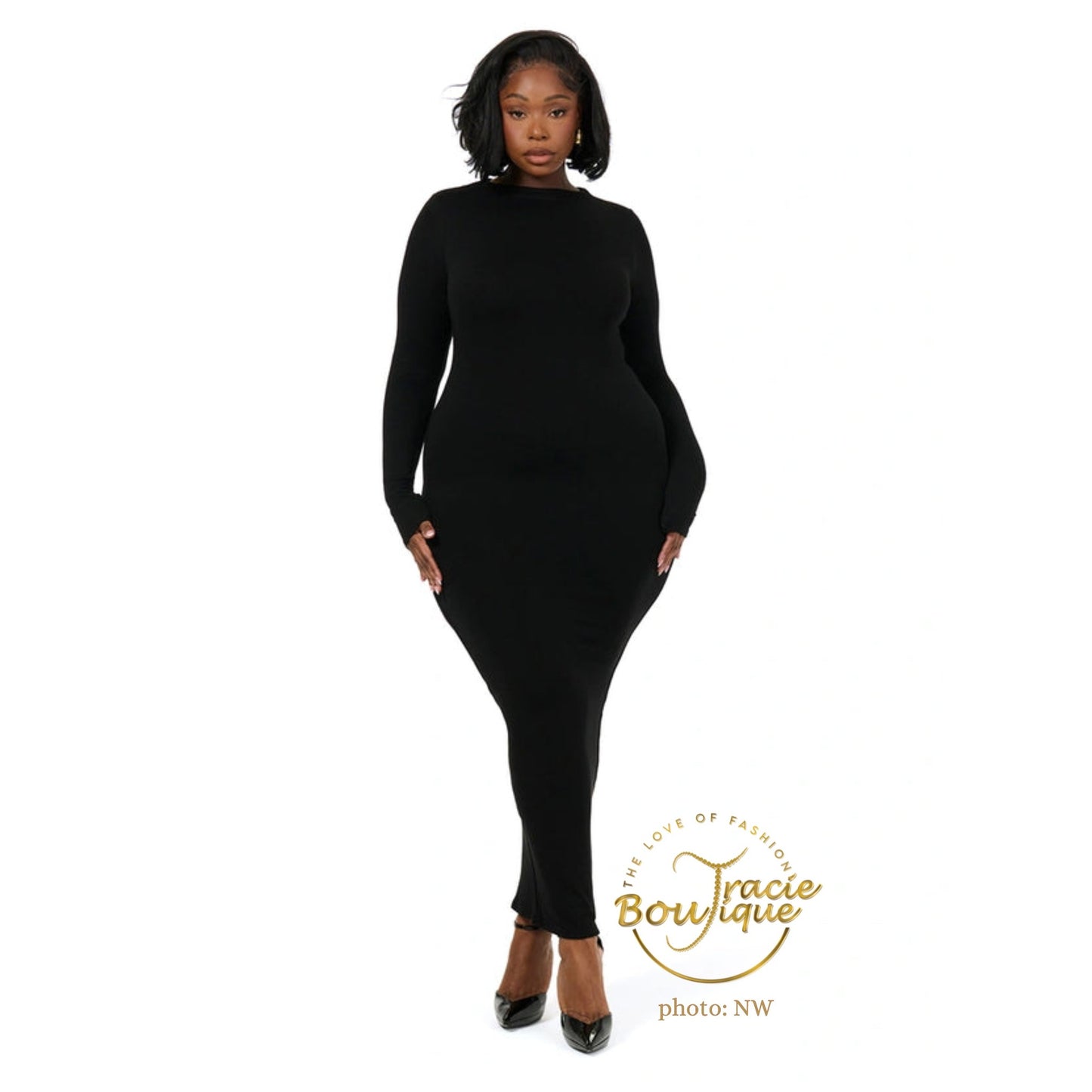 Sculpt Me Mock Neck Dress