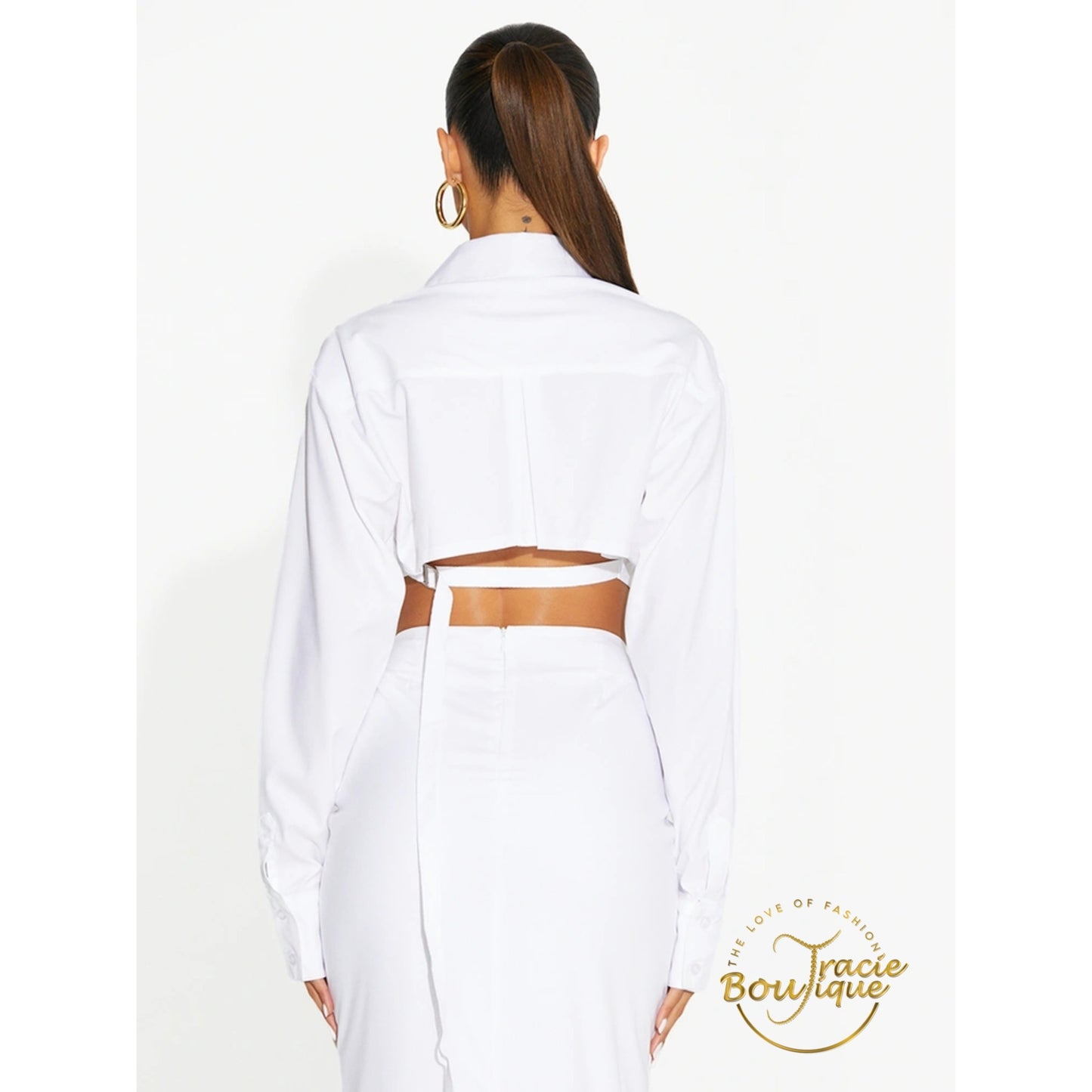 Strap In the Back Crop Shirt