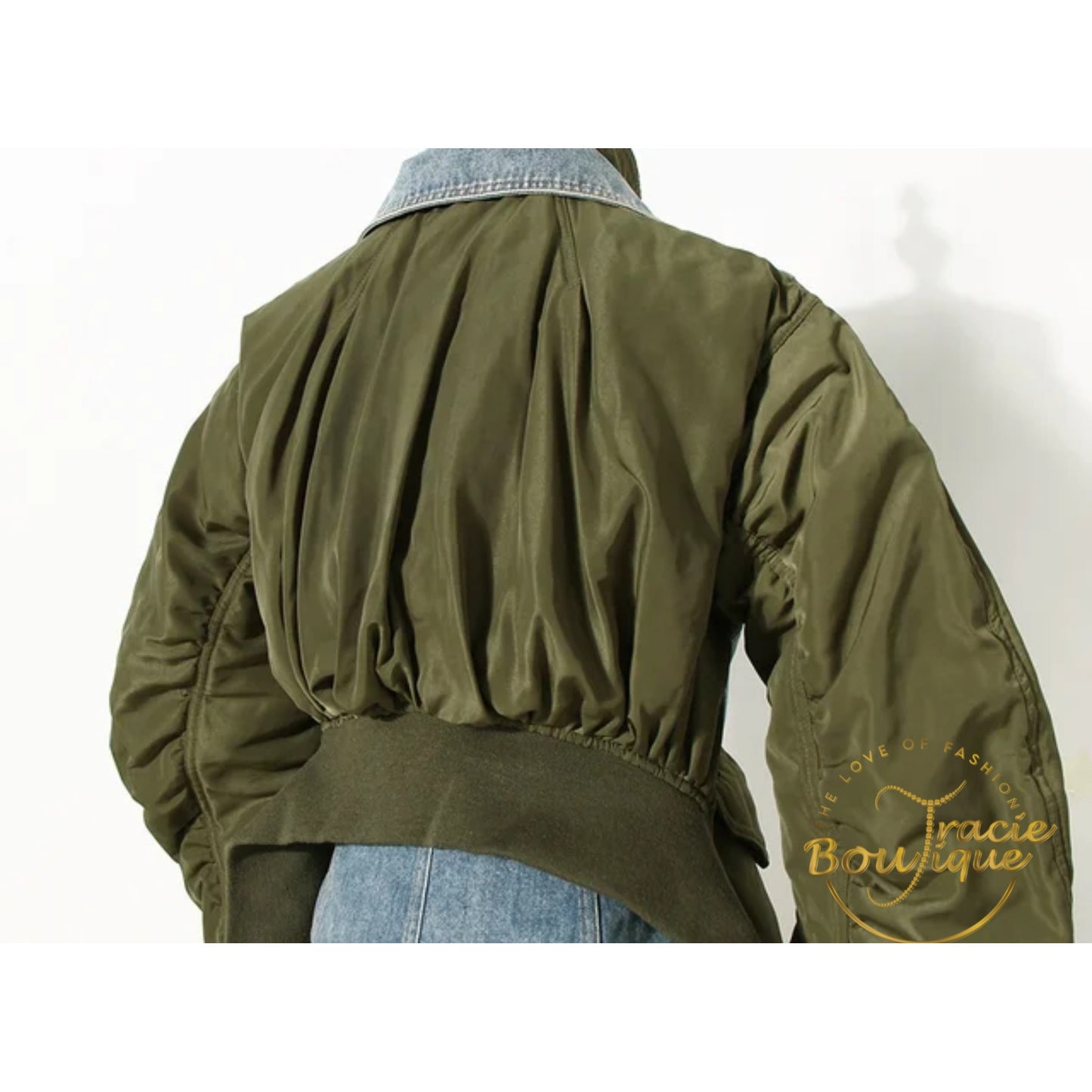Taylor Mixed Olive Blue Jean Jacket
