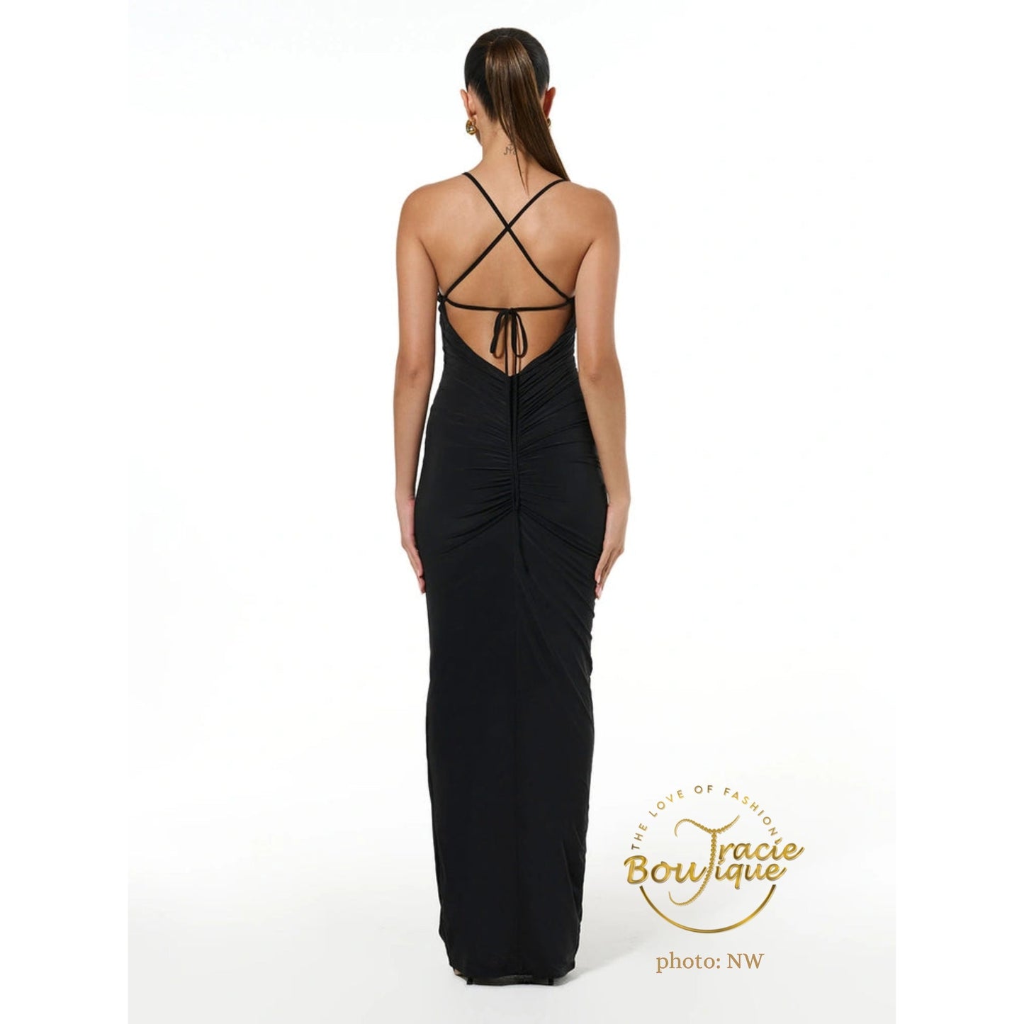 The Ruched Strap Hourglass Maxi Dress