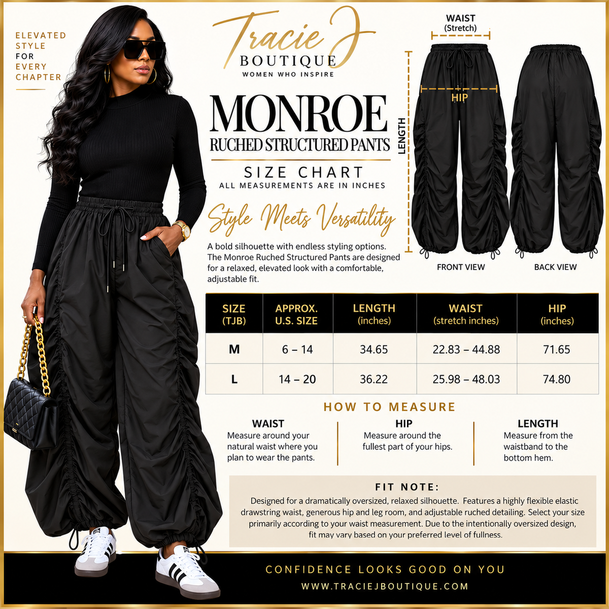 Monroe Ruched Structured Pants