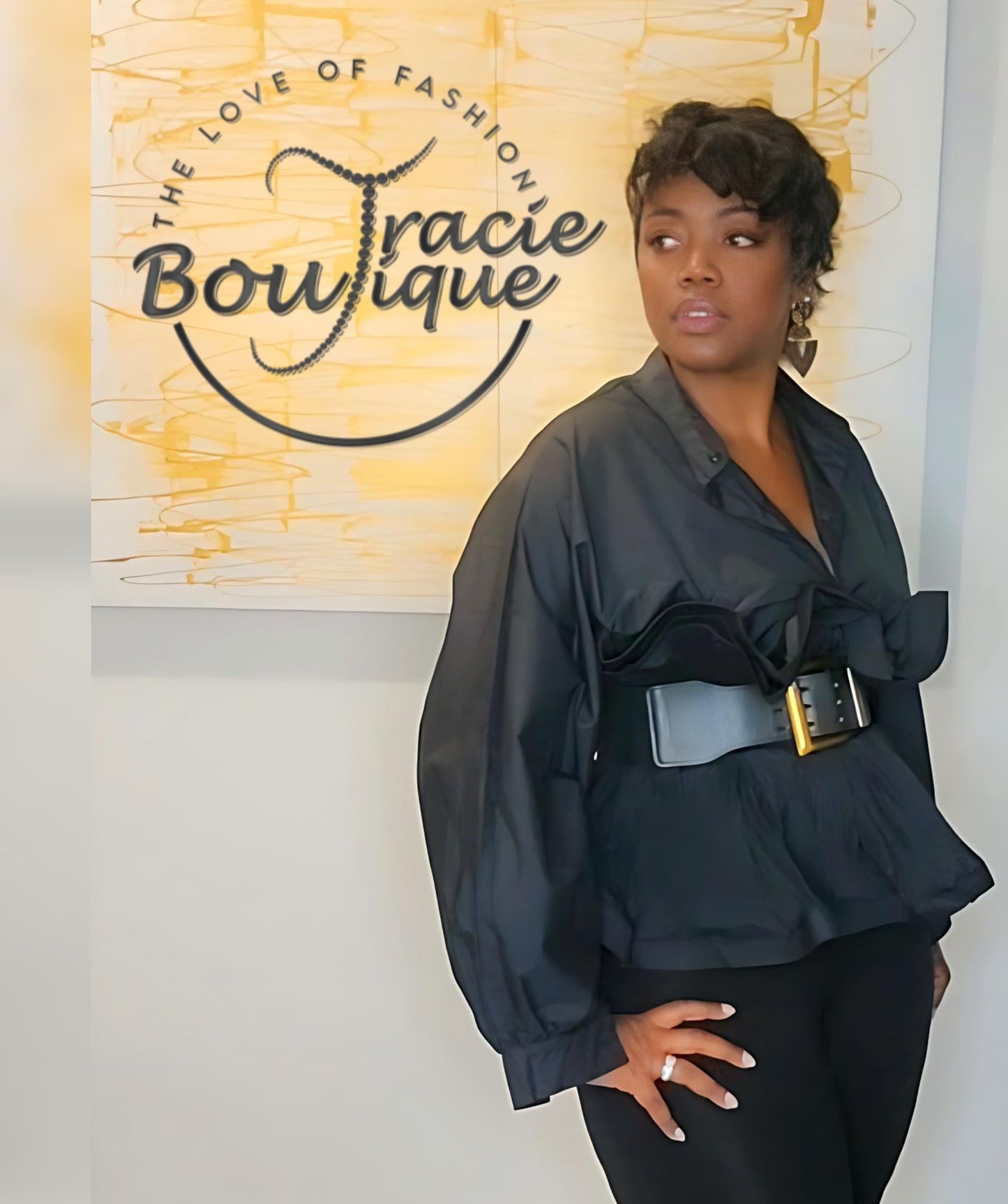 The Regal Ruffle Belted Blouse