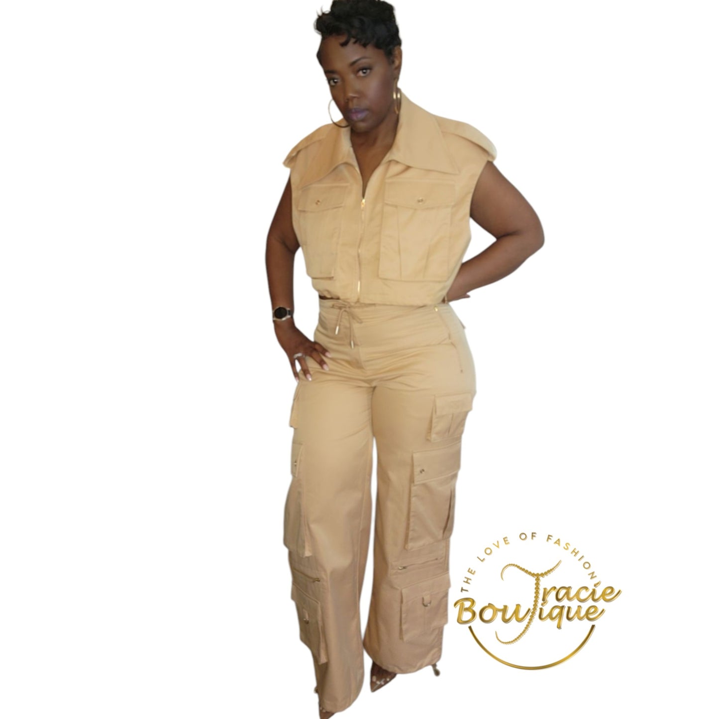 Chanelle Ivey Two-Piece Cargo Set