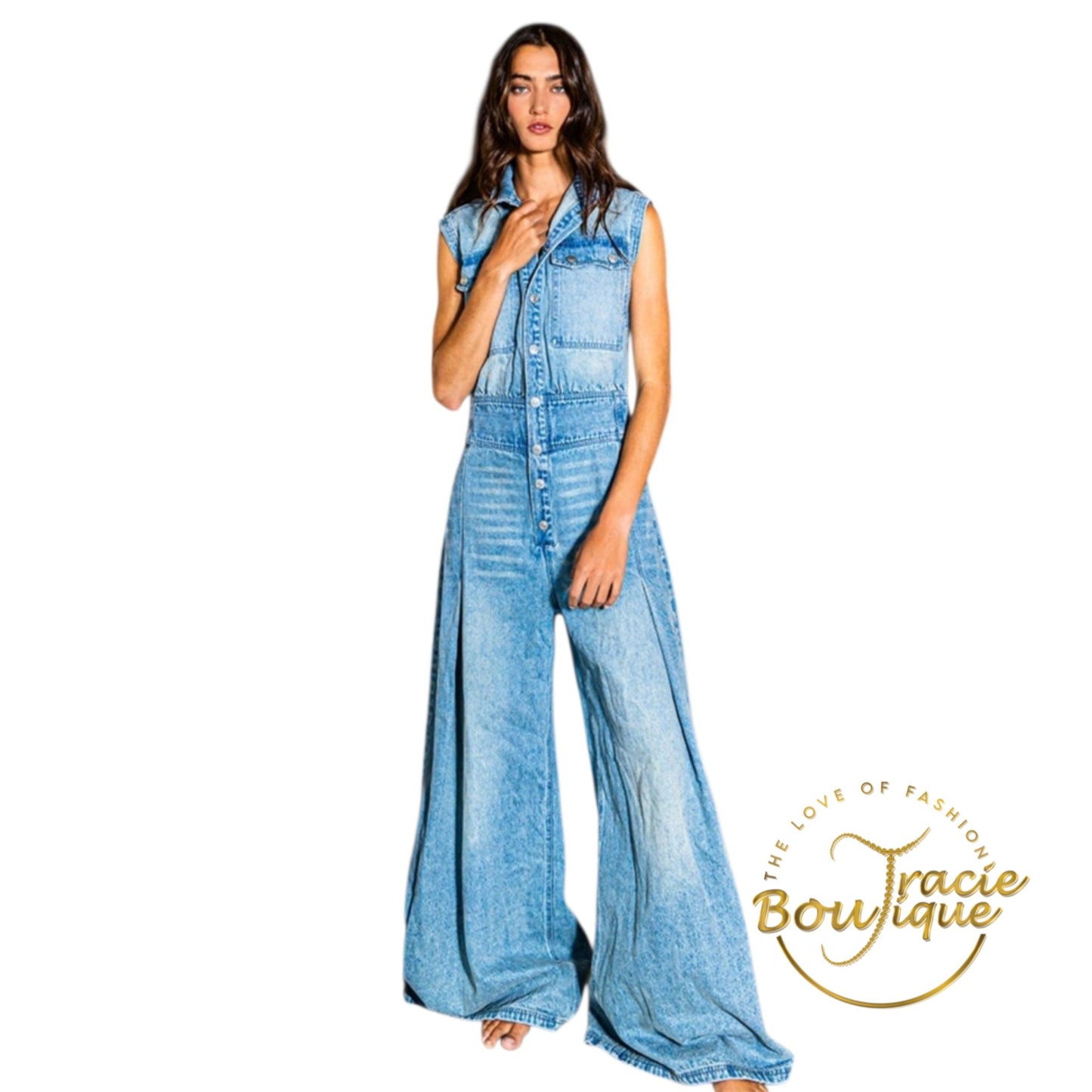 Denim with a Flare Jumpsuit