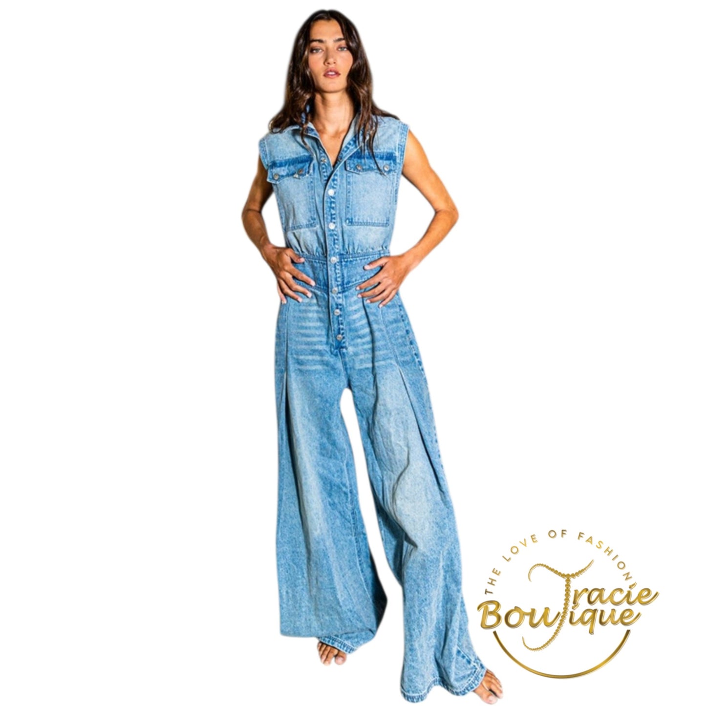 Denim with a Flare Jumpsuit
