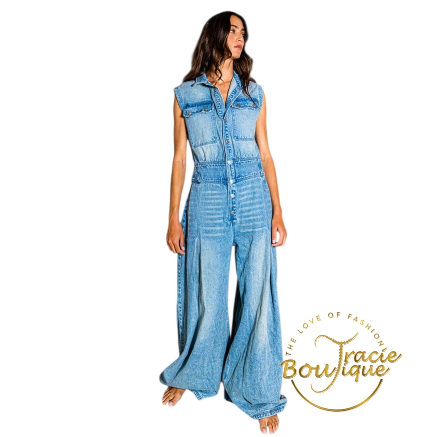 Denim with a Flare Jumpsuit