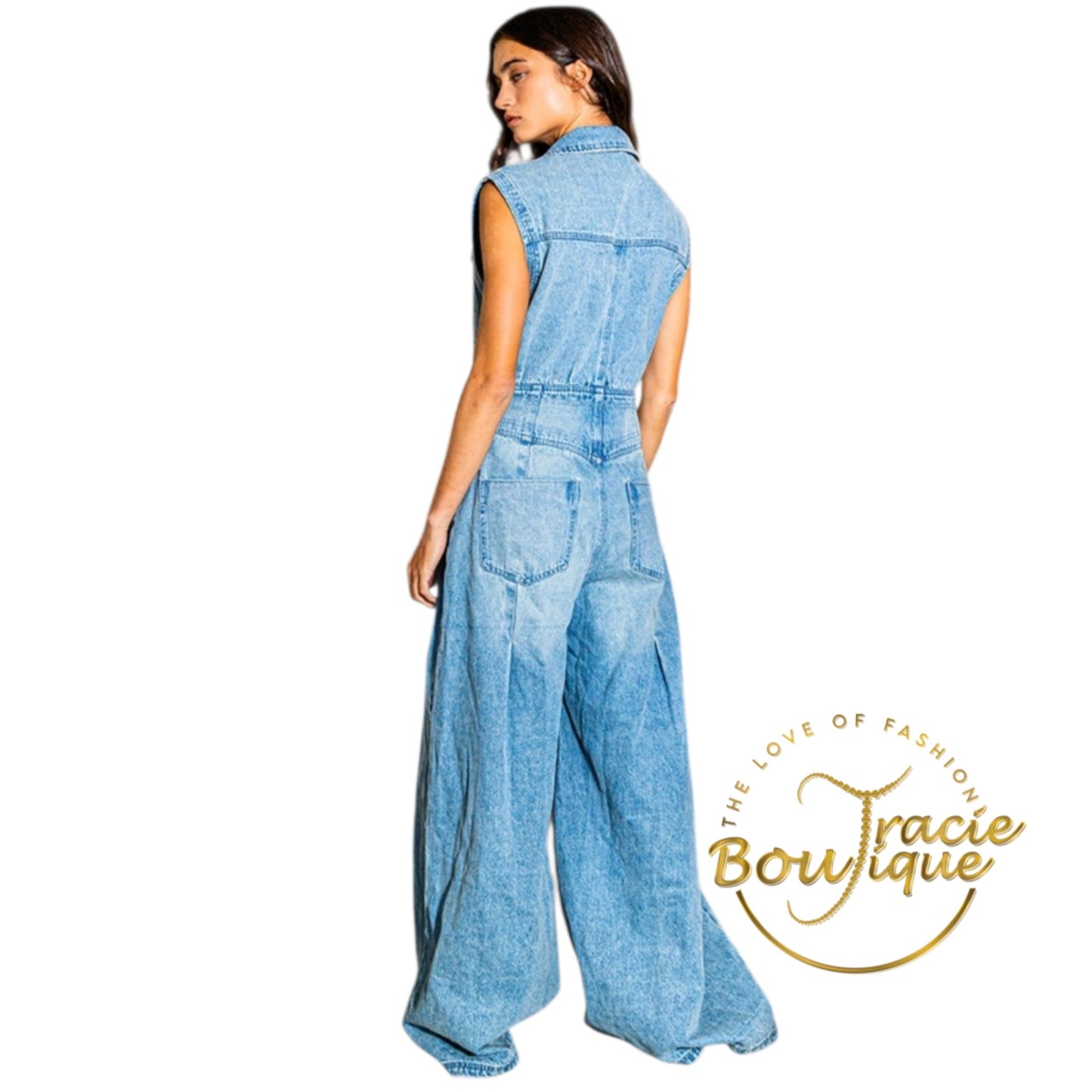 Denim with a Flare Jumpsuit