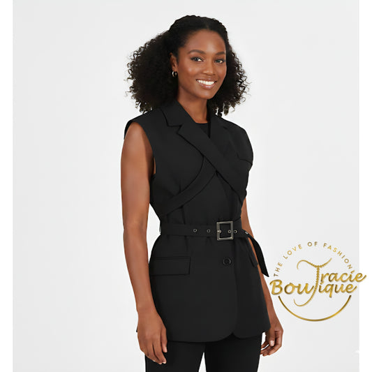The Luxe Cross-Strap Blazer Vest