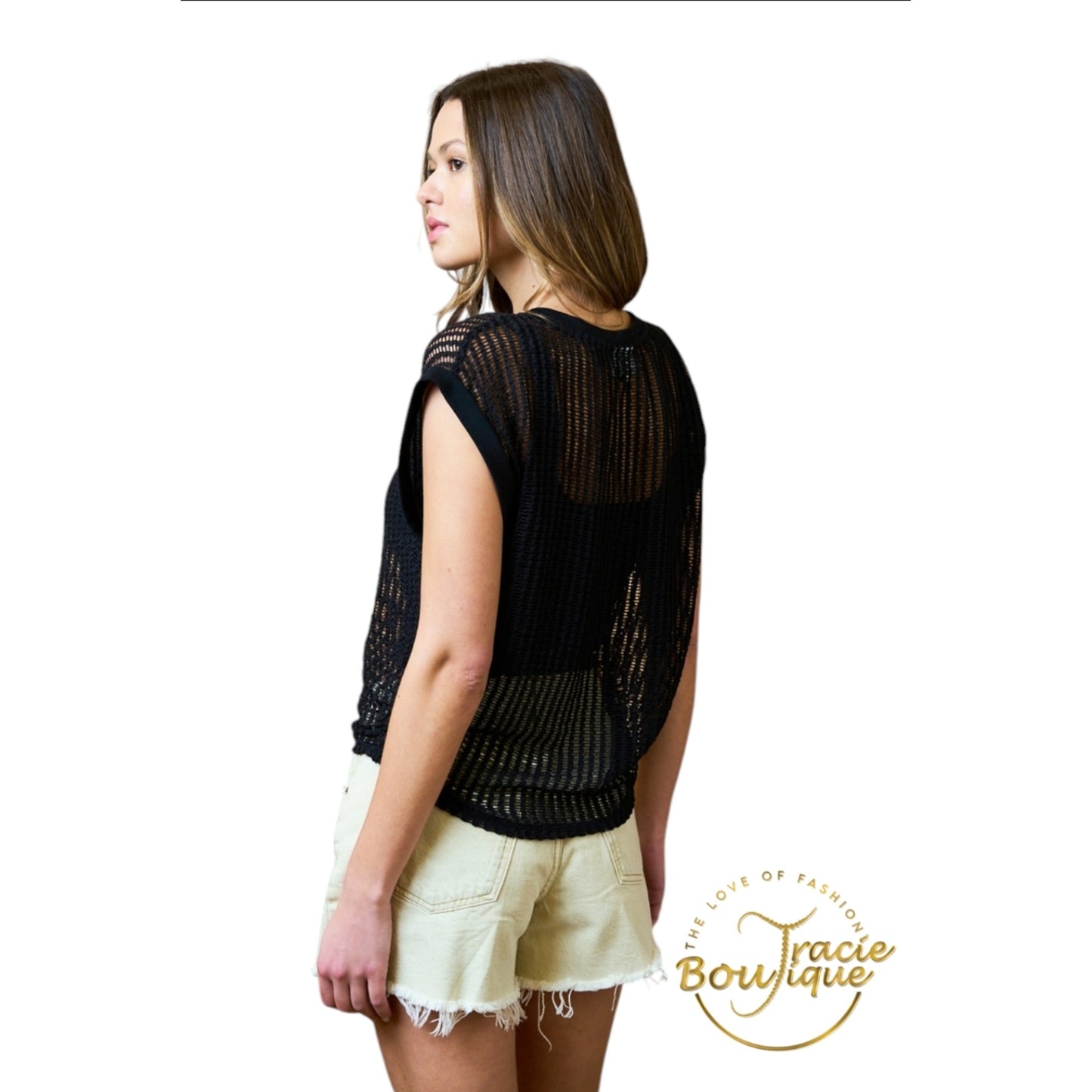 Fish Net Pullover Top
