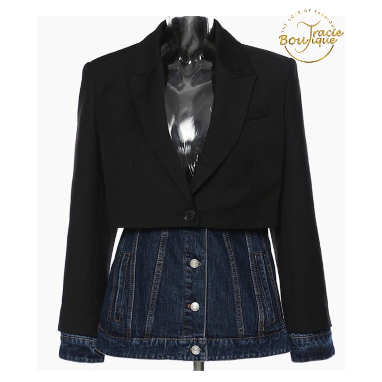 Half Business Denim Jacket