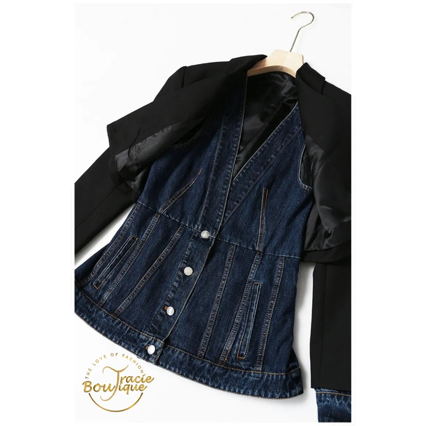 Half Business Denim Jacket