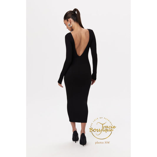 Keep the Back Open Midi Dress