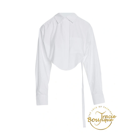 Strap In the Back Crop Shirt