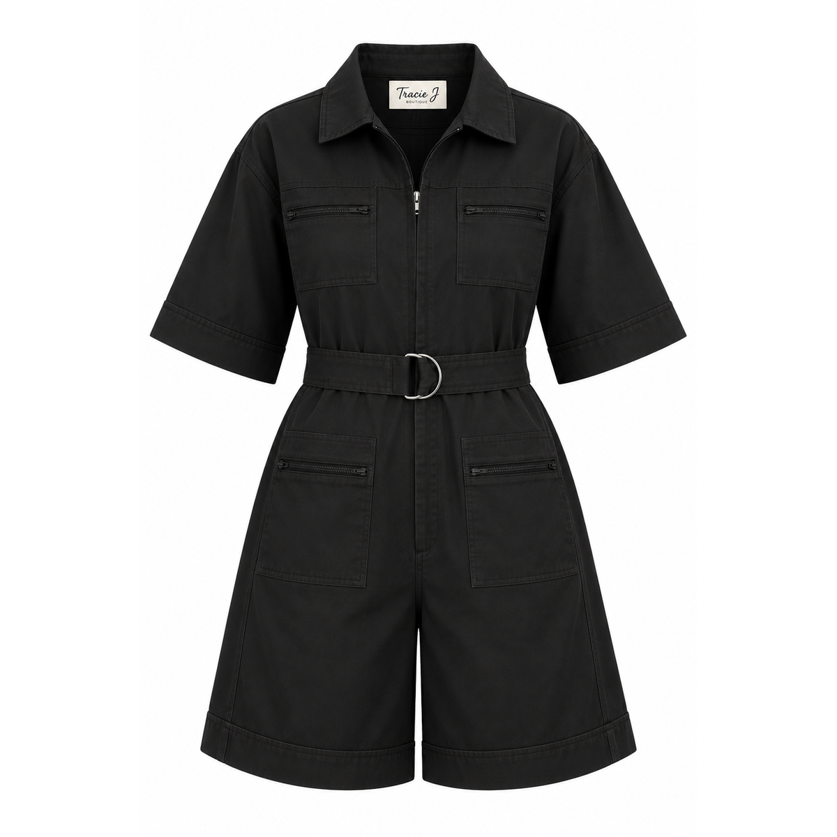 Tracie's Belted Short Jumpsuit