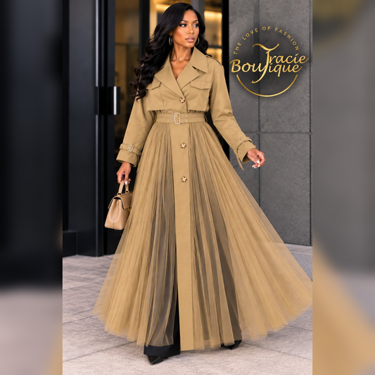 Monroe Tulle Trench Duster