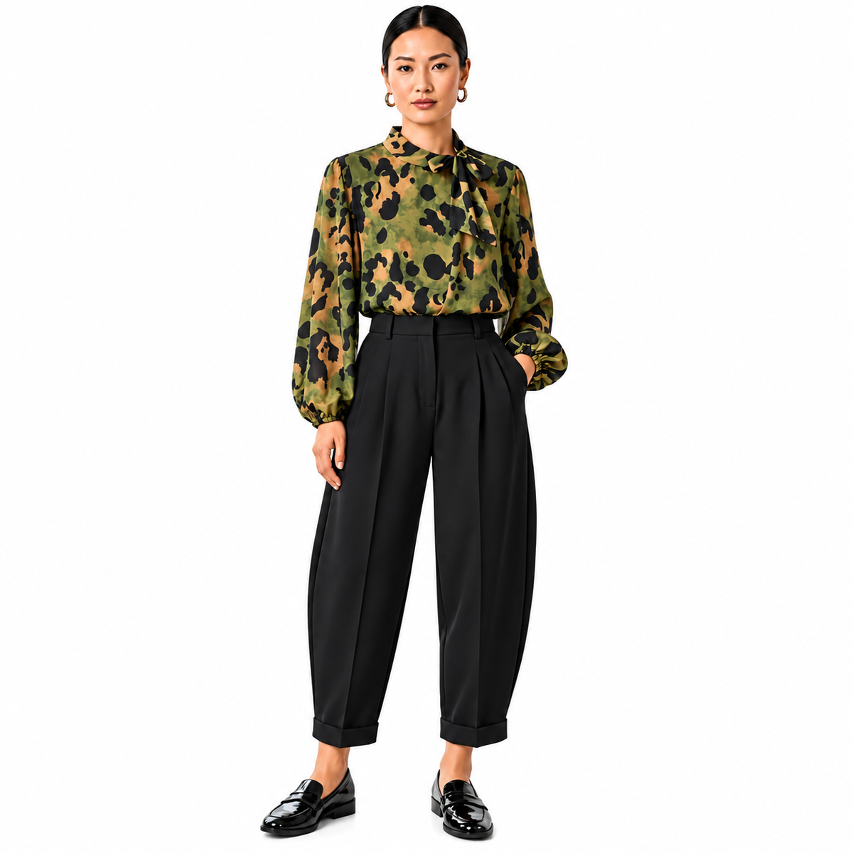 Wild Intentions Tie-Neck Blouse
