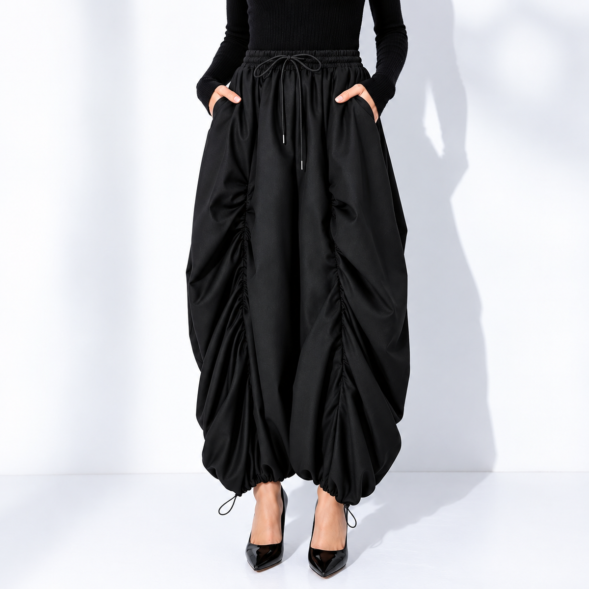 Monroe Ruched Structured Pants