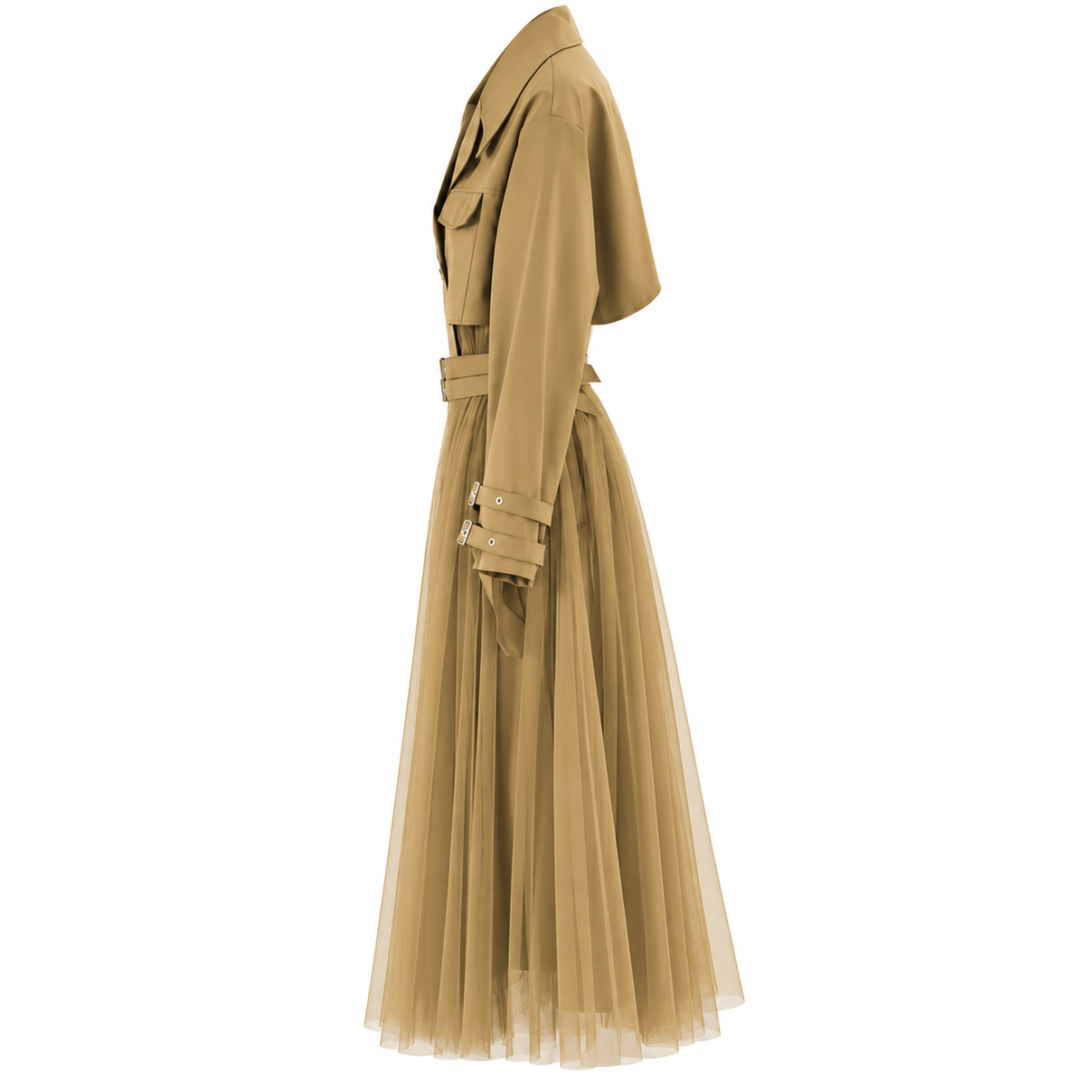 Monroe Tulle Trench Duster
