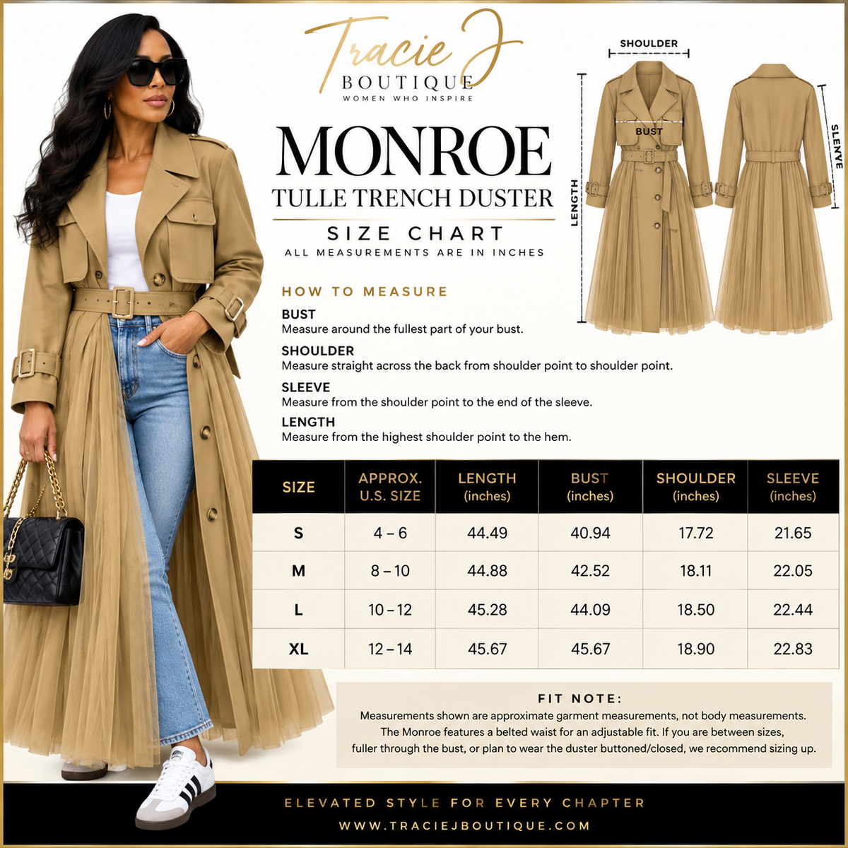 Monroe Tulle Trench Duster